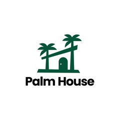 Fototapeta premium palm house tropical logo vector icon illustration