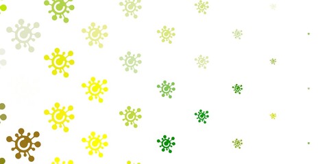 Light Green, Yellow vector texture with disease symbols.