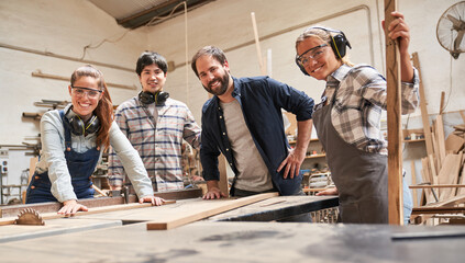 Group of craftsmen, trainees and trainers