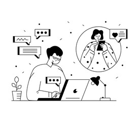 
Modern style illustration of social communication 

