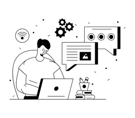 
A modern style illustration of build communication 

