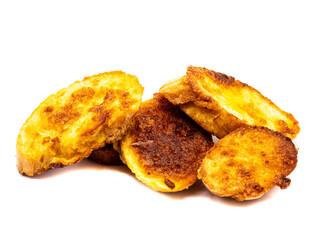 gebratener French Toast isoliert auf weißen Hintergrund