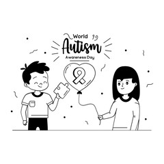 
Very well designed illustration of autism awareness ribbon 

