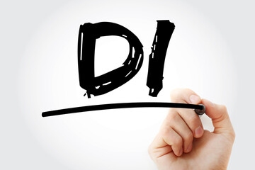 DI - Dispatch Information acronym with marker, concept background