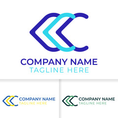 Letter CCC logo design. Triple letter C logo design concept with blue color good for your business logo
