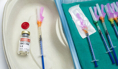 Coronavirus covid-19 vaccine in a hospital, conceptual image