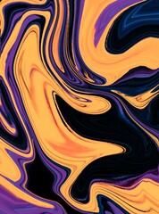 Fluid art texture. Liquid acrylic artwork with beautiful mixed paints. Background with abstract swirling paint effect. Can be used for interior poster. Trendy designs colours. Digital art illustration