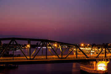 Blurred abstract background Of the car lights on the road, the traffic in the capital is a bokeh light, the beauty of the night.
