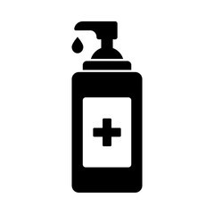 Antiseptic icon. Hand sanitizers. Alcohol rub sanitizer. Sanitizer bottle isolated on white background. Health care concept. Vector illustration.