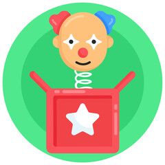 
An editable icon of spring joker prank, premium download

