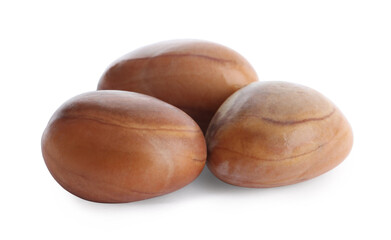 Fresh raw jackfruit seeds on white background