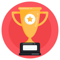 
A trendy flat rounded icon of trophy is easy to download 


