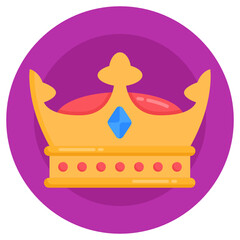 
Crown flat rounded icon is editable 


