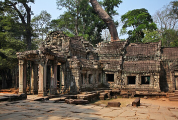Naklejka premium Ta Prohm temple at Angkor. Siem Reap province. Cambodia
