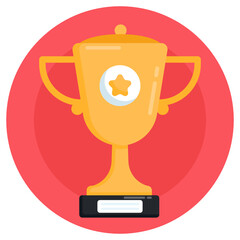 
A trendy flat rounded icon of trophy is easy to download 

