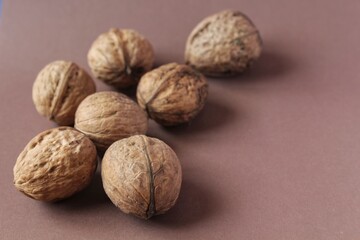walnuts on a wooden table