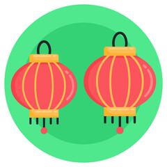 
A trendy vector design of chinese lanterns 


