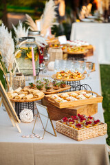 Different banquet appetizer bruschettas for catering 