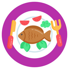 
An icon design of fried fish

