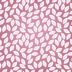 Fototapeta premium seamless pattern with leaves,purple background, vector drawing 