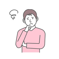 Vector Illustration of young man in trouble or confused.