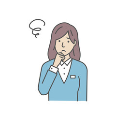 Vector Illustration of young businesswoman in trouble or confused.