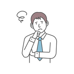 Vector Illustration of young businessman in trouble or confused.