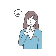 Vector Illustration of young businesswoman in trouble or confused.