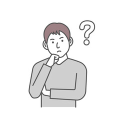 Vector illustration of a young man having a question