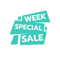 special week Sale discount Deal Special Promotion price Tag sign shop retail business Vector illustration