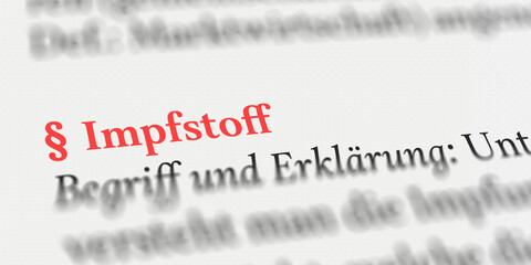 Impfstoff rechtlich erklärt mit Paragraph Zeichen