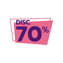 discount 70 percent Sale Deal Special Promotion price Tag sign shop retail business Vector illustration