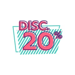 discount 20 percent Sale Deal Special Promotion price Tag sign shop retail business Vector illustration