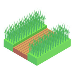 
An icon of farm fields isometric design 

