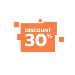 discount 30 percent Sale Deal Special Promotion price Tag sign shop retail business Vector illustration