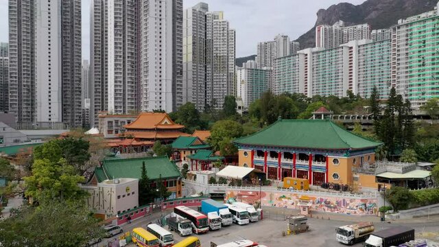 Top view of Hong Kong wong tai sin temple