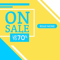 discount 70 percent Sale Deal Special Promotion price sign shop retail square page website interface business Vector illustration