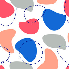 Abstract shapes. Seamless print. Vector shapes similar to liquid.