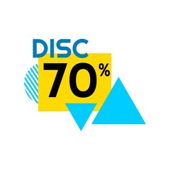 discount 70 percent Sale Deal Special Promotion price Tag sign shop retail business Vector illustration