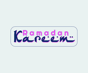 Simple Ramadan Kareem Typography In an Arabic Font Style on a White Background.