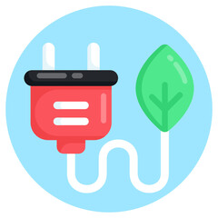 
Beautifully created flat rounded icon of eco energy 

