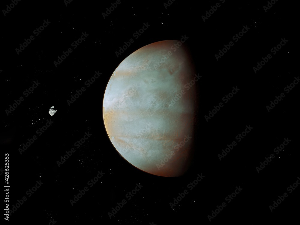 Wall mural lone planet in space. exoplanet from another star system. beautiful abstract background