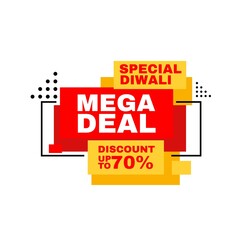 discount 70 percent Sale diwali event Special Deal Promotion price Tag sign shop retail business Vector illustration