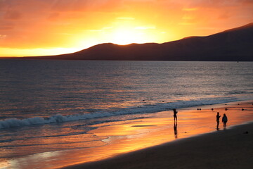 Coucher de Soleil Puerto del Carmen Lanzarote îles Canaries Espagne