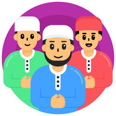 
Well design flat rounded icon of offering prayer 

