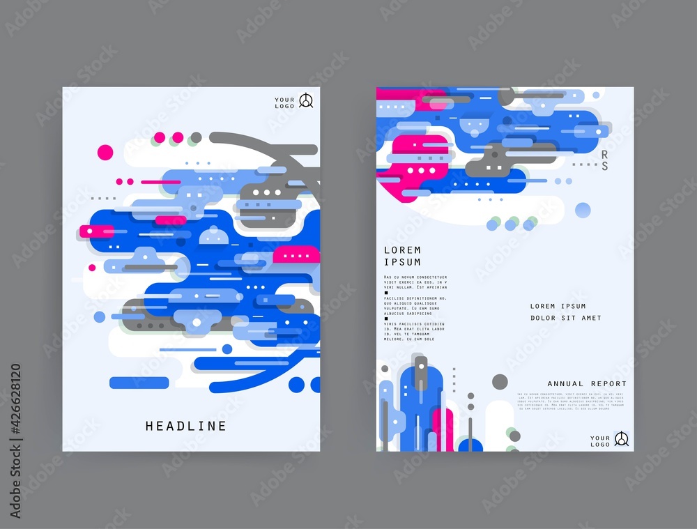 Fototapete covers with minimal designs. abstract backgrounds. vector frame for text modern art graphics for hip
