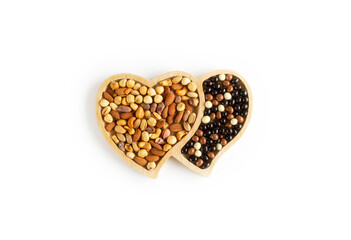 Mixed nuts and chocolate balls