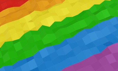 Abstract low poly rainbow stripes. LGBTQ color.