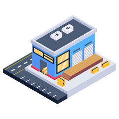 
An icon of warehouse isometric design, editable vector download 

