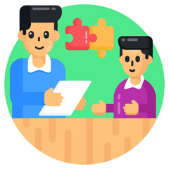 
An autism day sign, flat round icon isolated on light color background 

